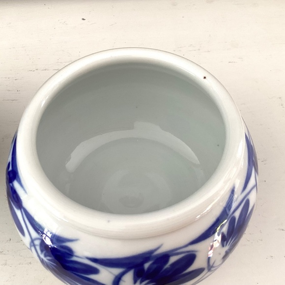 Vintage Sheepscot River Pottery BLUE FLORAL 2 Vases Studio Pottery Maine 1991 - Picture 10 of 12